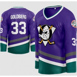 Men's Anaheim Mighty Ducks #33 Greg Goldberg Vintage Purple Movie Jersey