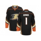 Men's Reebok Anaheim Ducks #1 Jonathan Bernier Authentic Black Home NHL Jersey