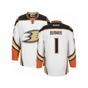 Men's Reebok Anaheim Ducks #1 Jonathan Bernier Authentic White Away NHL Jersey