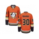 Men's Reebok Anaheim Ducks #30 Dustin Tokarski Authentic Orange Third NHL Jersey