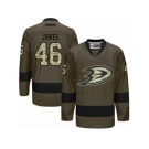 Men's Reebok Anaheim Ducks #46 Max Jones Authentic Green Salute to Service NHL Jersey