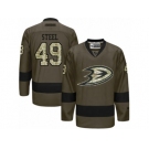 Men's Reebok Anaheim Ducks #49 Sam Steel Authentic Green Salute to Service NHL Jersey