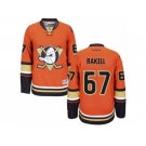 Men's Reebok Anaheim Ducks #67 Rickard Rakell Authentic Orange Third NHL Jersey