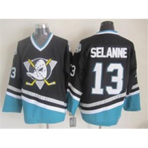 nhl jerseys anaheim ducks #13 selanne black[m&n]