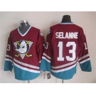 nhl jerseys anaheim ducks #13 selanne red[m&n]