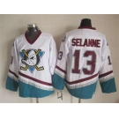 nhl jerseys anaheim ducks #13 selanne white[m&n]