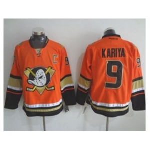 nhl jerseys anaheim ducks #9 kariya orange[patch C][m&n]
