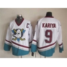 nhl jerseys anaheim ducks #9 kariya white[patch C][m&n]