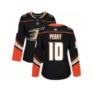 Women Adidas Anaheim Ducks #10 Corey Perry Black Home Authentic Stitched NHL Jersey