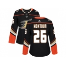 Women Adidas Anaheim Ducks #26 Brandon Montour Black Home Authentic Stitched NHL Jersey