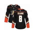 Women Adidas Anaheim Ducks #8 Teemu Selanne Black Home Authentic Stitched NHL Jersey