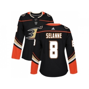 Women Adidas Anaheim Ducks #8 Teemu Selanne Black Home Authentic Stitched NHL Jersey