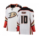 Women Anaheim Ducks #10 Corey Perry Authentic White Away Fanatics Branded Breakaway Hockey Jersey