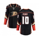 Women Anaheim Ducks #10 Corey Perry Fanatics Branded Black Home Breakaway Hockey Jersey