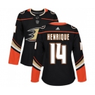 Women Anaheim Ducks #14 Adam Henrique Authentic Black Home Hockey Jersey