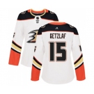 Women Anaheim Ducks #15 Ryan Getzlaf Authentic White Away Hockey Jersey