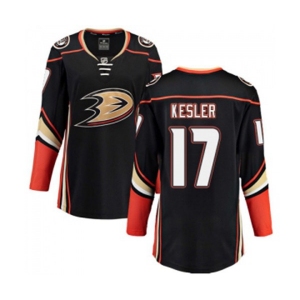 Women Anaheim Ducks #17 Ryan Kesler Fanatics Branded Black Home Breakaway Hockey Jersey