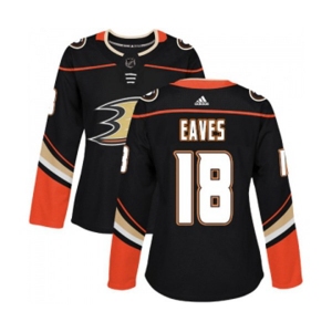 Women Anaheim Ducks #18 Patrick Eaves Authentic Black Home Hockey Jersey