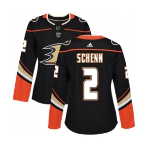 Women Anaheim Ducks #2 Luke Schenn Authentic Black Home Hockey Jersey