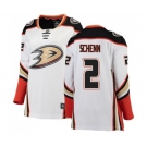 Women Anaheim Ducks #2 Luke Schenn Authentic White Away Fanatics Branded Breakaway Hockey Jersey