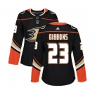 Women Anaheim Ducks #23 Brian Gibbons Authentic Black Home Hockey Jersey