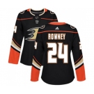 Women Anaheim Ducks #24 Carter Rowney Authentic Black Home Hockey Jersey