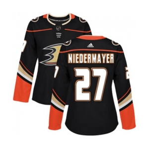 Women Anaheim Ducks #27 Scott Niedermayer Authentic Black Home Hockey Jersey