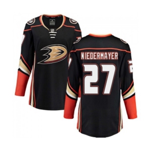 Women Anaheim Ducks #27 Scott Niedermayer Fanatics Branded Black Home Breakaway Hockey Jersey