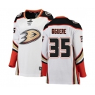 Women Anaheim Ducks #35 Jean-Sebastien Giguere Authentic White Away Fanatics Branded Breakaway Hockey Jersey