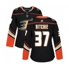 Women Anaheim Ducks #37 Nick Ritchie Authentic Black Home Hockey Jersey