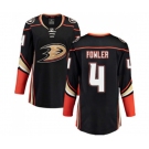 Women Anaheim Ducks #4 Cam Fowler Fanatics Branded Black Home Breakaway Hockey Jersey