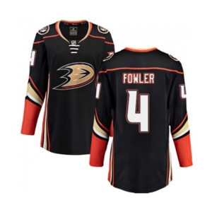 Women Anaheim Ducks #4 Cam Fowler Fanatics Branded Black Home Breakaway Hockey Jersey