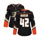 Women Anaheim Ducks #42 Josh Manson Authentic Black Home Hockey Jersey