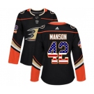 Women Anaheim Ducks #42 Josh Manson Authentic Black USA Flag Fashion Hockey Jersey