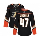 Women Anaheim Ducks #47 Hampus Lindholm Authentic Black Home Hockey Jersey