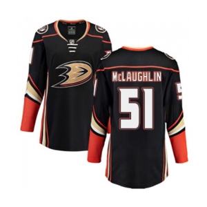 Women Anaheim Ducks #51 Blake McLaughlin Authentic Black Home Fanatics Branded Breakaway Hockey Jersey