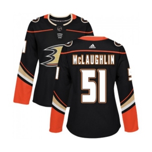 Women Anaheim Ducks #51 Blake McLaughlin Authentic Black Home Hockey Jersey