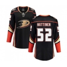 Women Anaheim Ducks #52 Julius Nattinen Fanatics Branded Black Home Breakaway Hockey Jersey