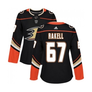 Women Anaheim Ducks #67 Rickard Rakell Authentic Black Home Hockey Jersey