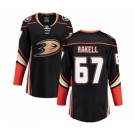 Women Anaheim Ducks #67 Rickard Rakell Fanatics Branded Black Home Breakaway Hockey Jersey