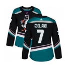 Women Anaheim Ducks #7 Andrew Cogliano Authentic Black Teal Alternate Hockey Jersey