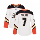 Women Anaheim Ducks #7 Andrew Cogliano Authentic White Away Hockey Jersey