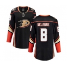 Women Anaheim Ducks #8 Teemu Selanne Fanatics Branded Black Home Breakaway Hockey Jersey