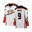 Women Anaheim Ducks #9 Paul Kariya Authentic White Away Fanatics Branded Breakaway Hockey Jersey