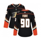 Women Anaheim Ducks #90 Giovanni Fiore Authentic Black Home Hockey Jersey