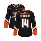 Women's Adidas Anaheim Ducks #14 Adam Henrique Authentic Black Home NHL Jersey