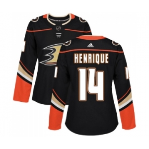 Women's Adidas Anaheim Ducks #14 Adam Henrique Authentic Black Home NHL Jersey