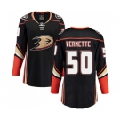 Women's Anaheim Ducks #50 Antoine Vermette Fanatics Branded Black Home Breakaway NHL Jersey