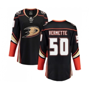 Women's Anaheim Ducks #50 Antoine Vermette Fanatics Branded Black Home Breakaway NHL Jersey