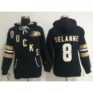 women nhl jerseys anaheim ducks #8 teemu selanne black[pullover hooded sweatshirt]